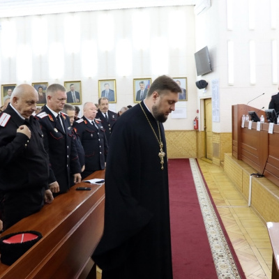 Священнослужитель принял участие в отчётном собрании атаманов Таманского отдела Кубанского казачьего войска
