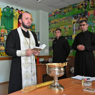 Иерей Владимир Горин совершил чин освящения учебно‑тренировочного центра футбольного клуба «Кубань»