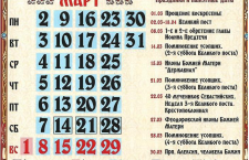 Православный церковный календарь на март 2020 года 