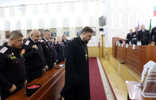 Священнослужитель принял участие в отчётном собрании атаманов Таманского отдела Кубанского казачьего войска