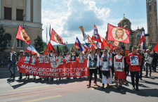 Спас Нерукотворный во главе Бессмертного полка в Республике Сербской